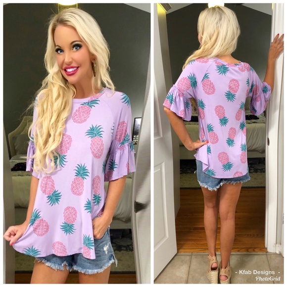 Tops - 💖LAST 1! Lavender Ruffled Pineapple 🍍 Tunic!